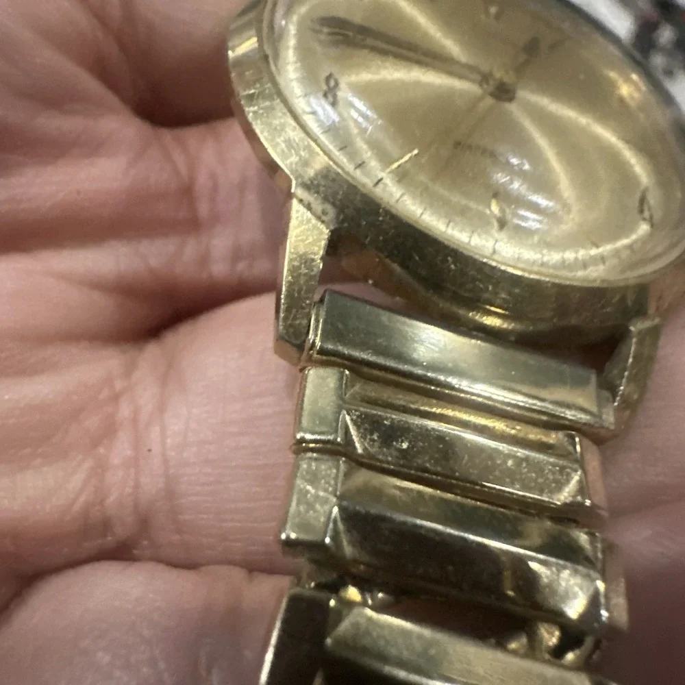Works VTG 1965 Timex Marlin Waterproof Gold Men's watch Manual Wind 34mm 7.5